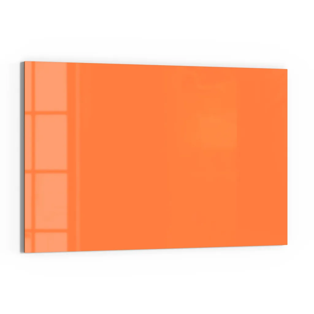 DEQORI Magnettafel Glas 90x60 cm 'Orange' beschreibbar Whiteboard Pinnwand Küche